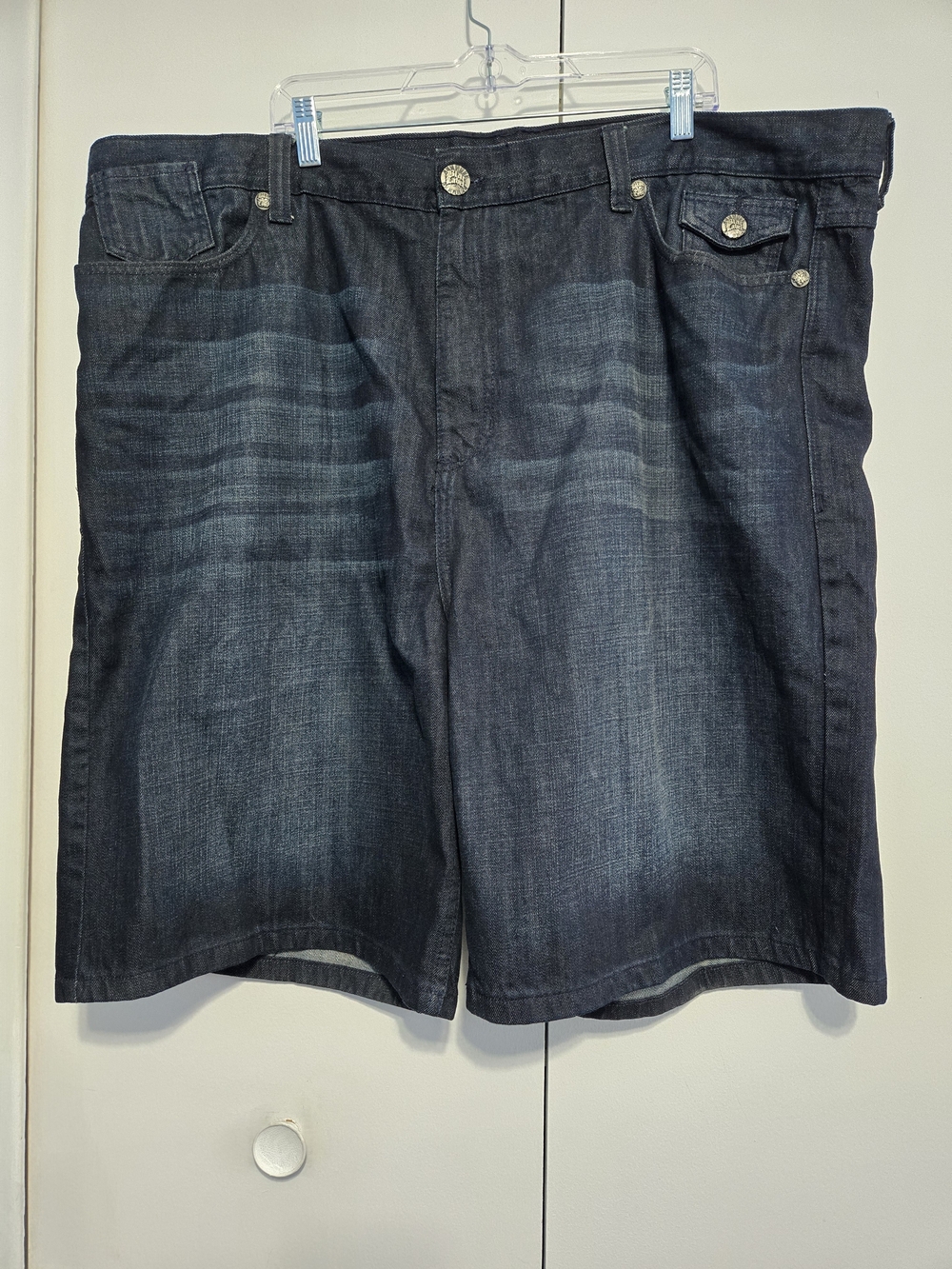 Blac Label Dark Wash Denim Shorts Men's 46 Zip Pocket Cotton Jean Shorts